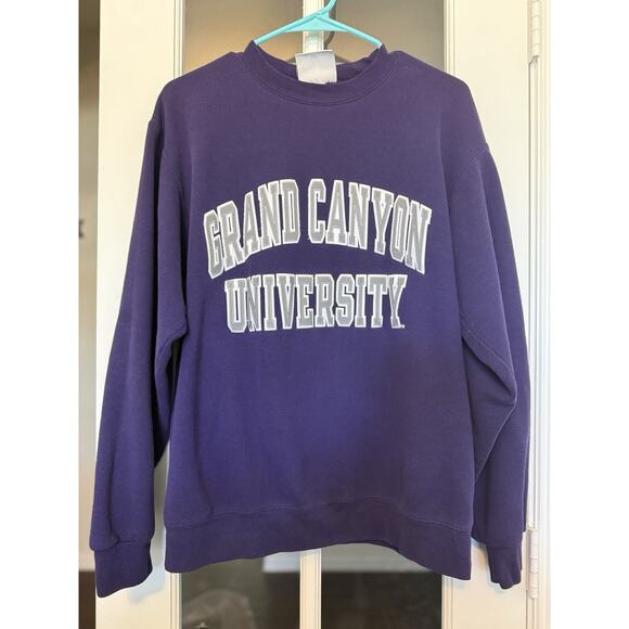 Champion Grand Canyon University Sweatshirt M – Purple Crewneck Embroidered Logo - Picture 1 of 6